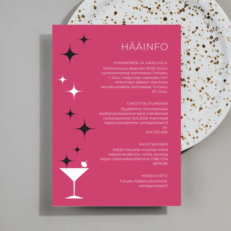 Kuva infokortista ja lautasesta Kuva infokortista ja lautasesta