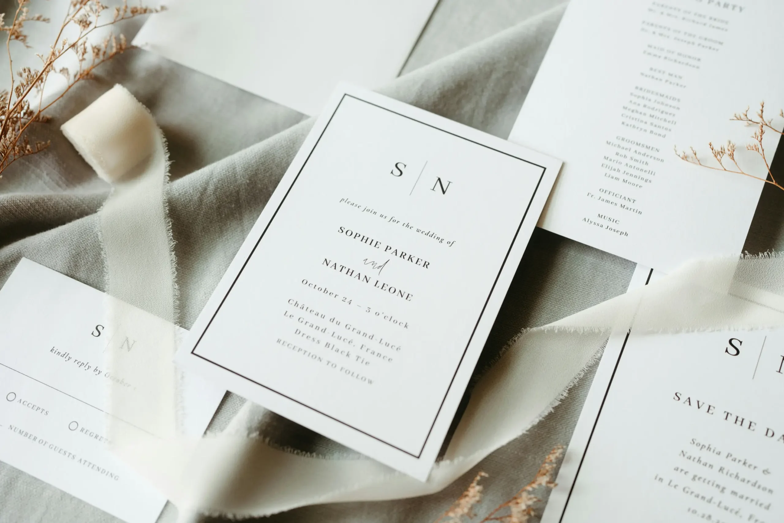 Kuvassa kutsukortteja