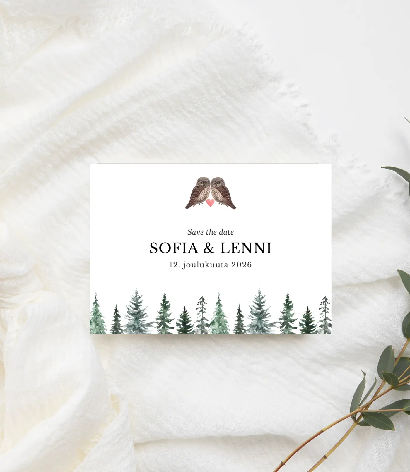 Kuvassa save the date -kortti